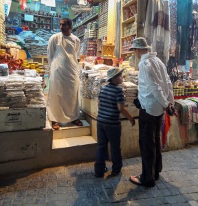 Checking out incense in the souk with Dad