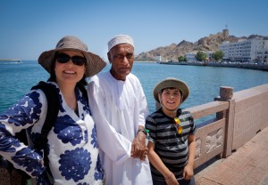 With a friend on the corniche in Muscat