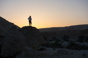 Sandra at daybreak in the wadi