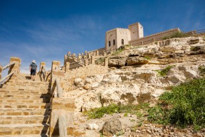 Climbing up to the Taqah watchtower