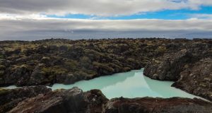 Walking through the lava fields