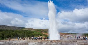 The Strokkur geyser in Geysir