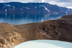 The Viti crater in front of the Askja crater behind