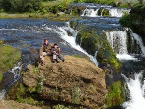 The boys sunning on the rocks of Gjain