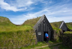 Exploring the turf farm in Keldur